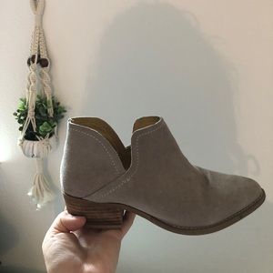 Grey suede booties